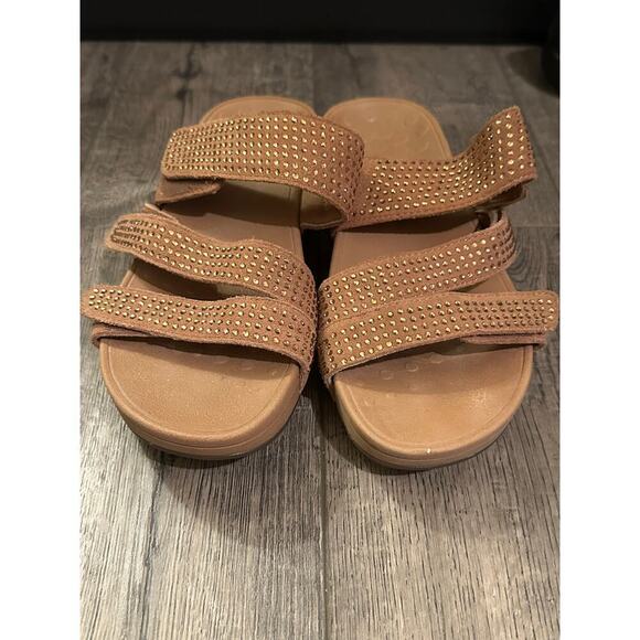 Vionic Women's Brown Pacific Alexis Platform Adjustable Slide Sandal Size 7 - Picture 3 of 10